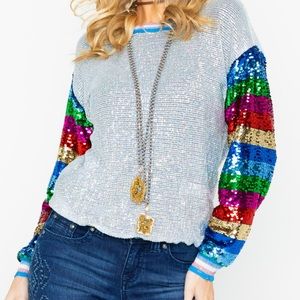 Dance & Marvel Women's Lurex Sequin Sweater Z47-18
